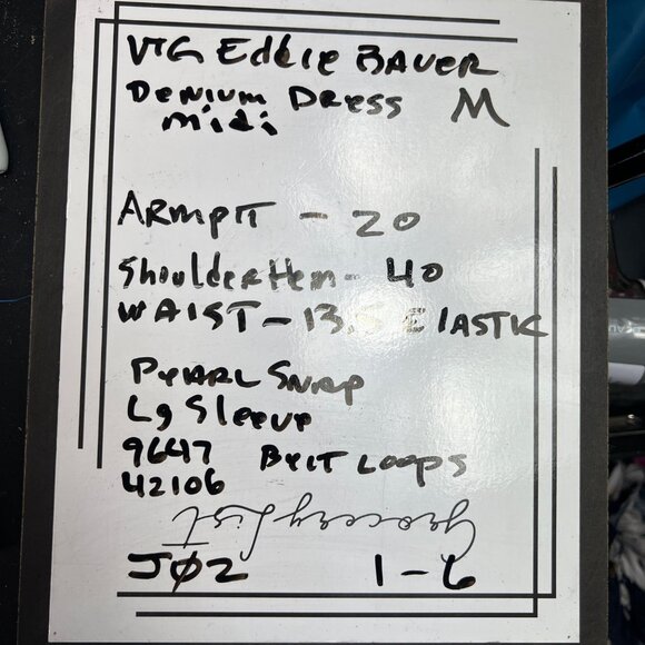 VTG Eddie Bauer Women's Denim Shirt Dress Size M Button-Front Long Sleeve Casual - Picture 11 of 11